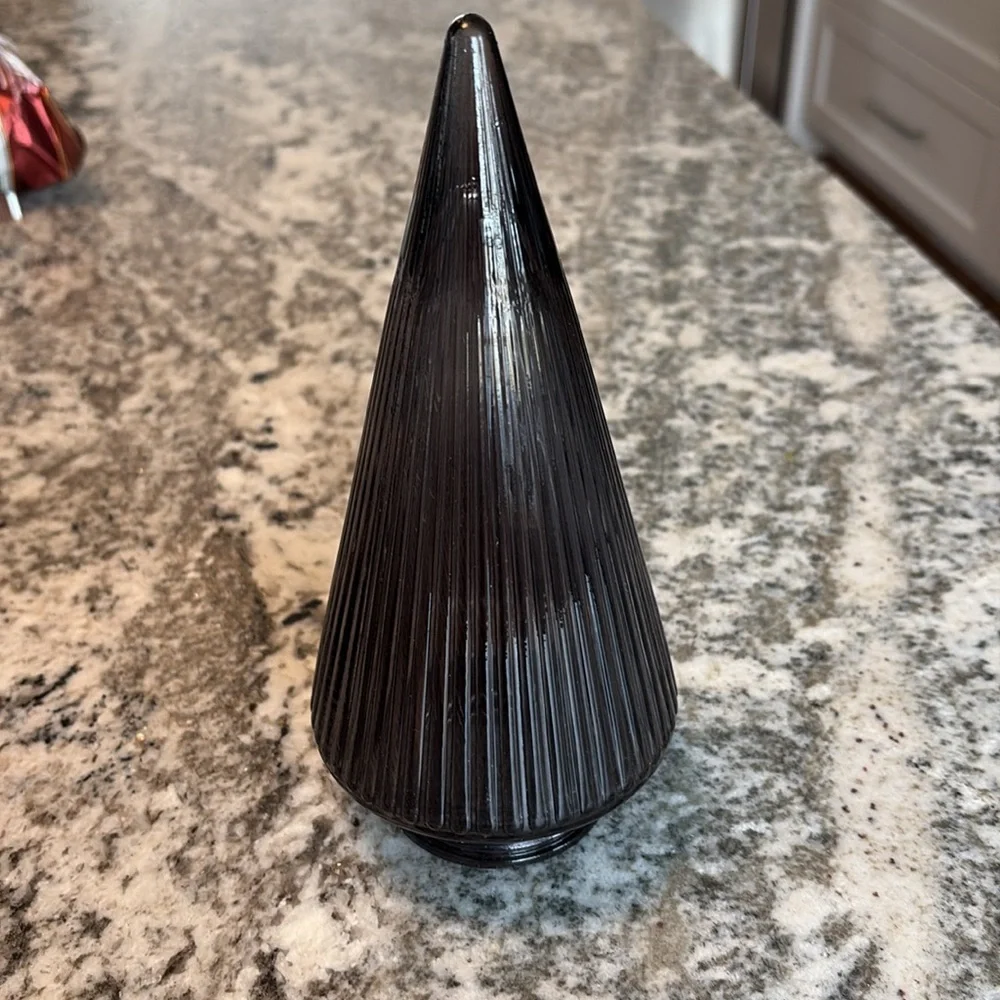 - Target Bullseye Christmas Black Smoke Glass Trees- set of 2